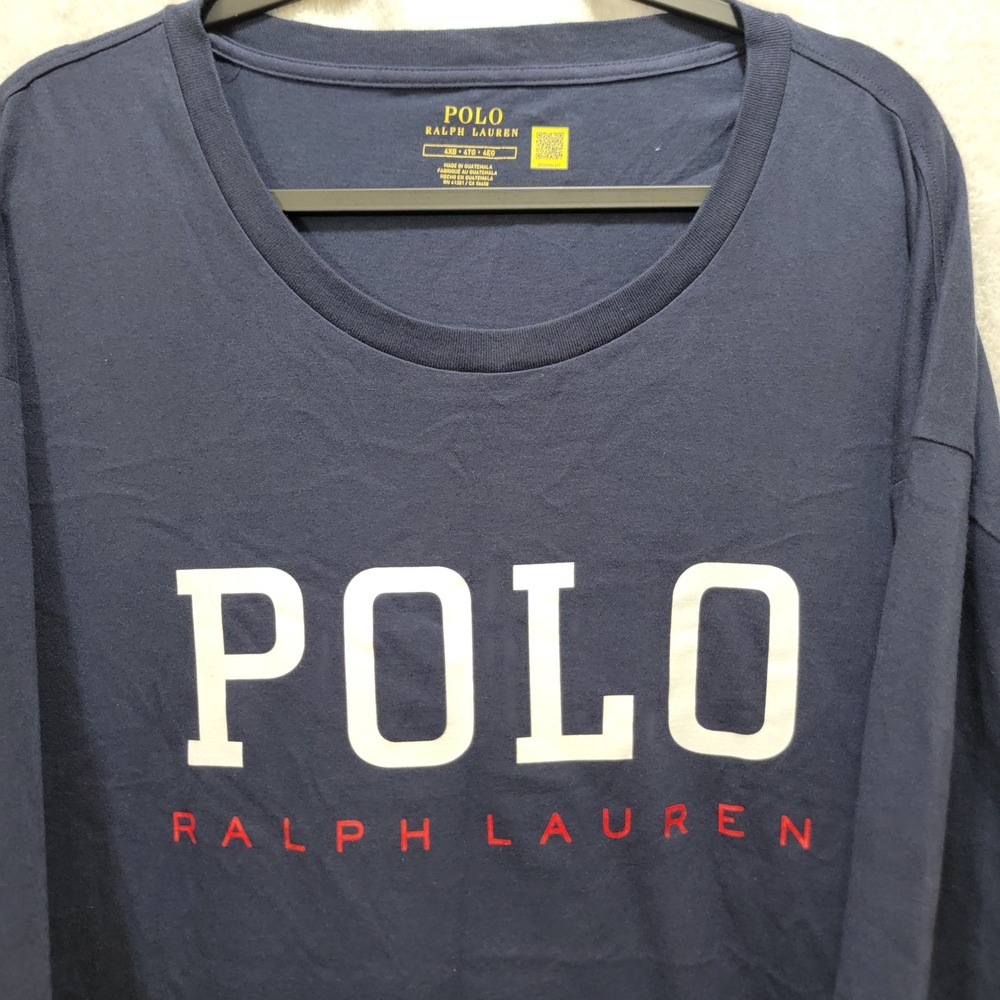 Polo Ralph Lauren Mens Long Sleeve T-Shirt Cruise‎ Navy 4XB Big & Tall NWT